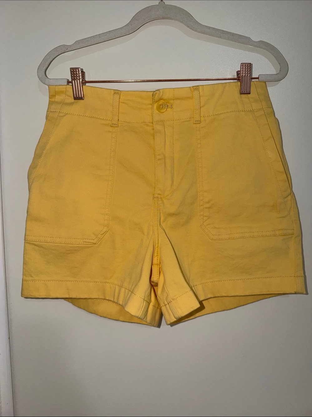 Bagatelle Women’s Yellow High-Rise Utility Shorts | 6